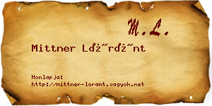 Mittner Lóránt névjegykártya
