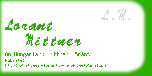 lorant mittner business card