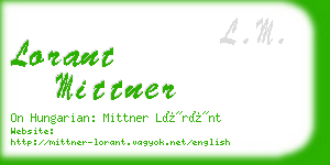 lorant mittner business card